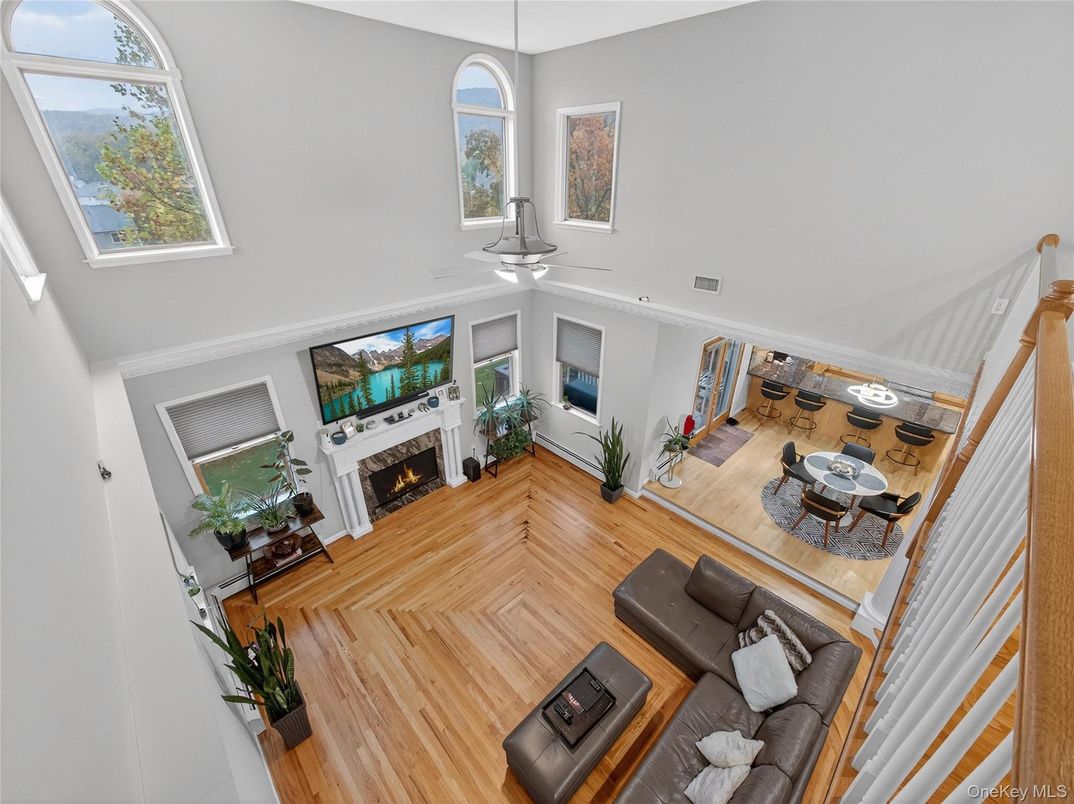 Dining room, Fireplace, Interior, Living room, Wood Texture Flooring