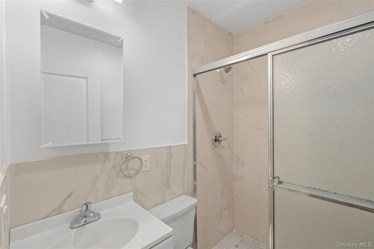 Bathroom, Glass Shower, Interior, Marble Walls