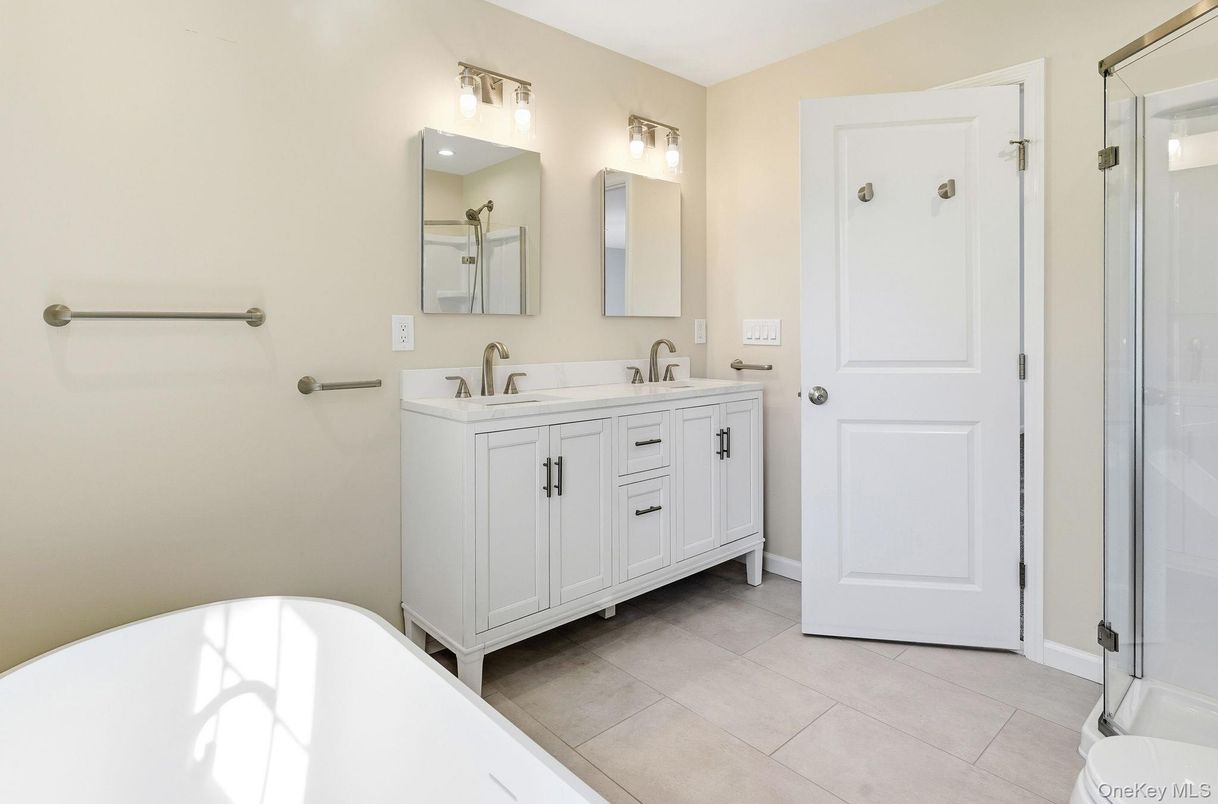 Bathroom, Dual Sink Vanities, Glass Shower, Interior