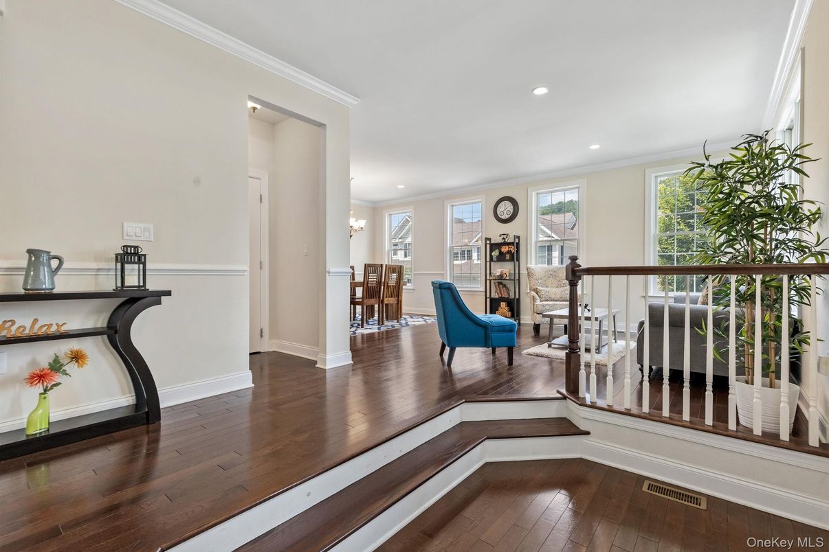 Fireplace, Interior, Recessed Lighting, Wood Texture Flooring