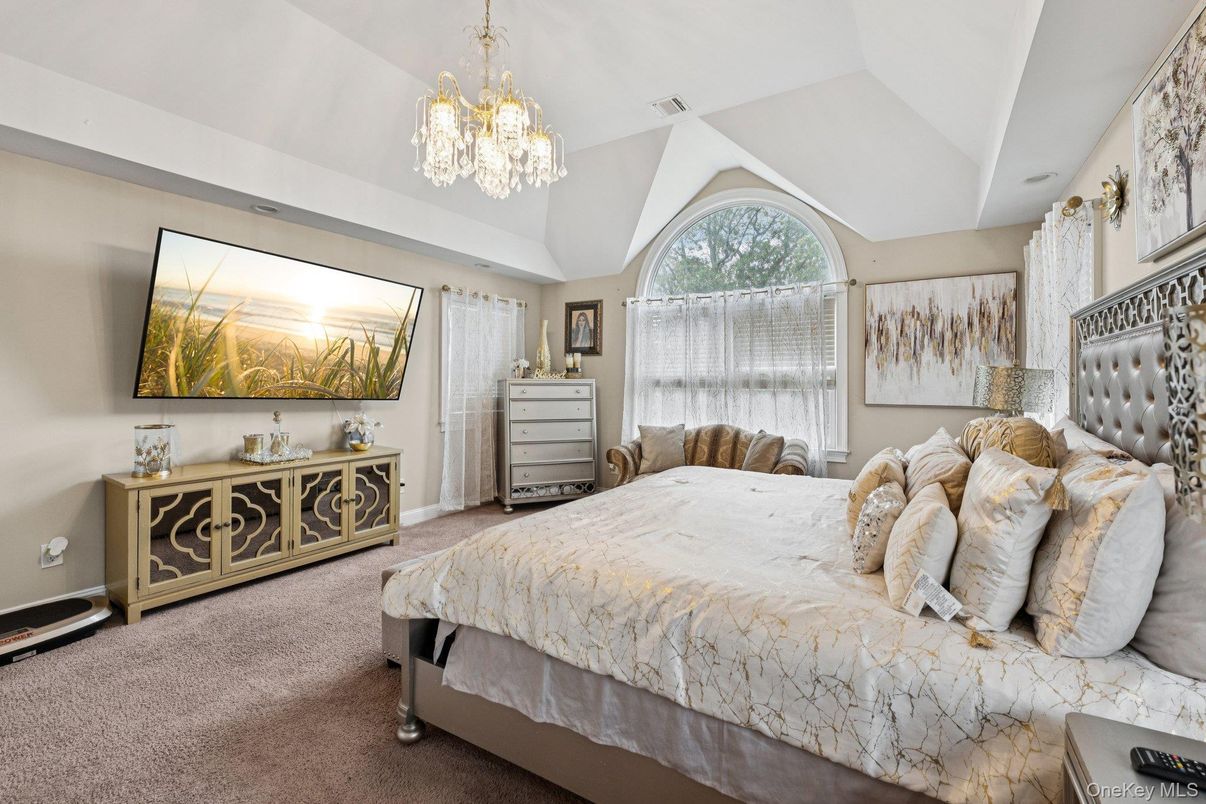 Bedroom, Chandelier, Interior
