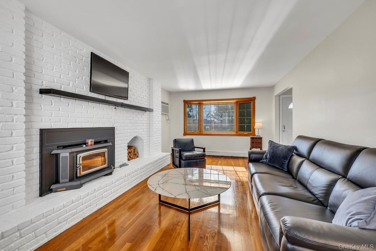 Fireplace, Interior, Living room, Stone Walls, Wood Texture Flooring