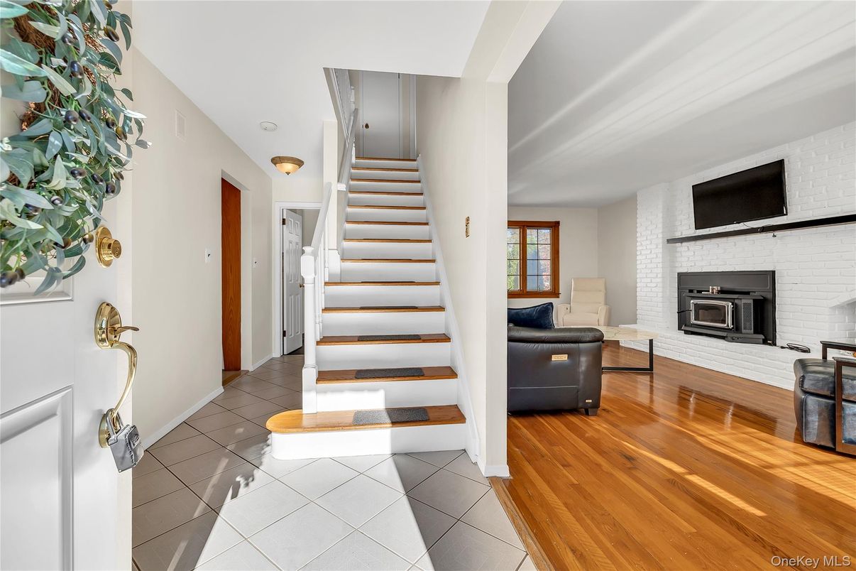 Fireplace, Interior, Stone Walls, Wood Texture Flooring