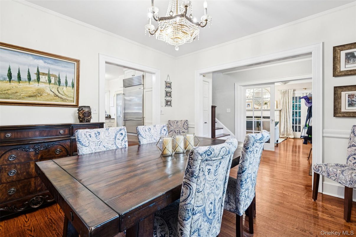 Chandelier, Dining room, Interior, Wood Texture Flooring