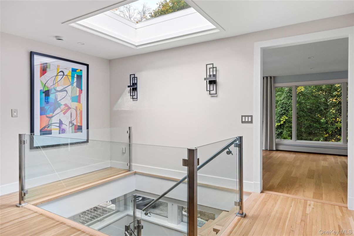 Glass Ceilings, Interior, Recessed Lighting, Wood Texture Flooring