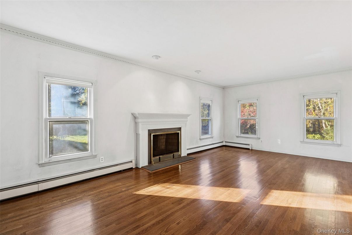 Empty room, Fireplace, Interior, Wood Texture Flooring