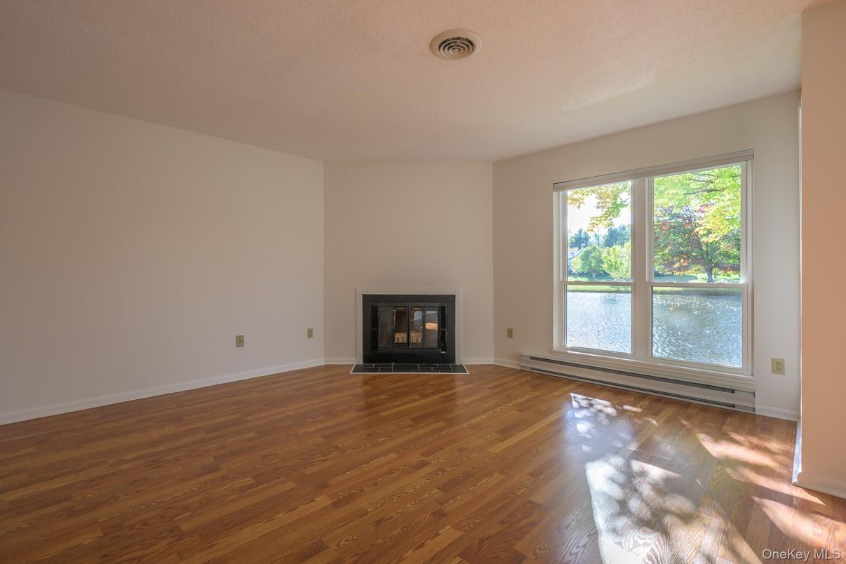 Empty room, Fireplace, Interior, Wood Texture Flooring