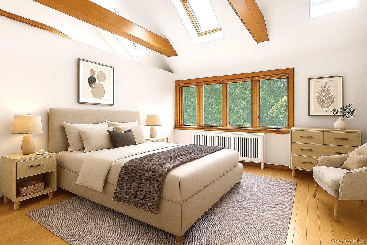 Bedroom, Interior, Wooden Beams, Wood Texture Flooring