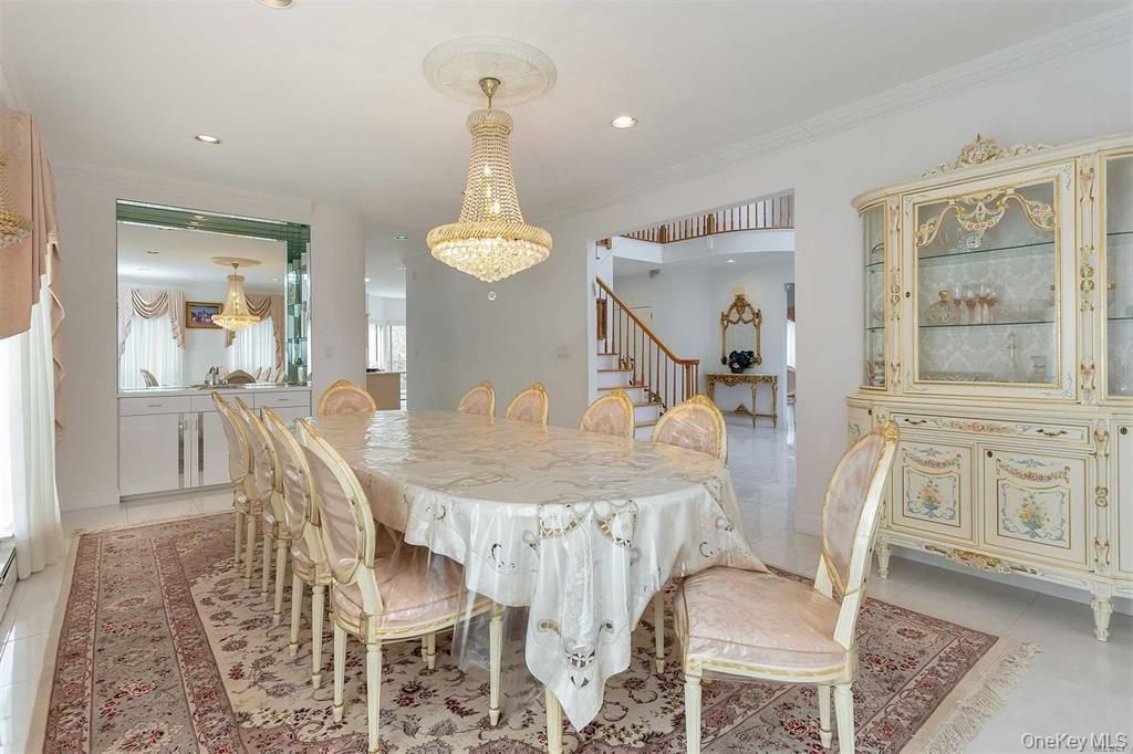 Chandelier, Dining room, Interior, Recessed Lighting