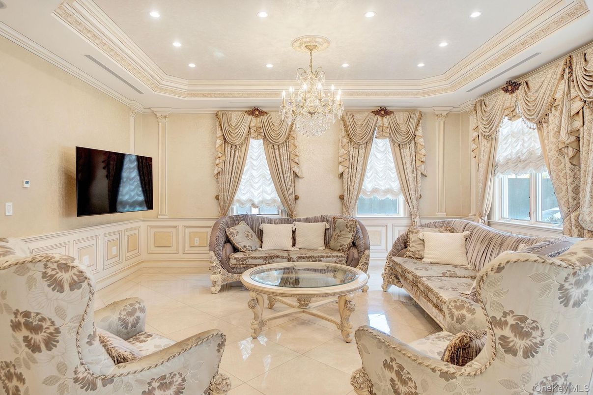 Chandelier, Interior, Living room, Recessed Lighting