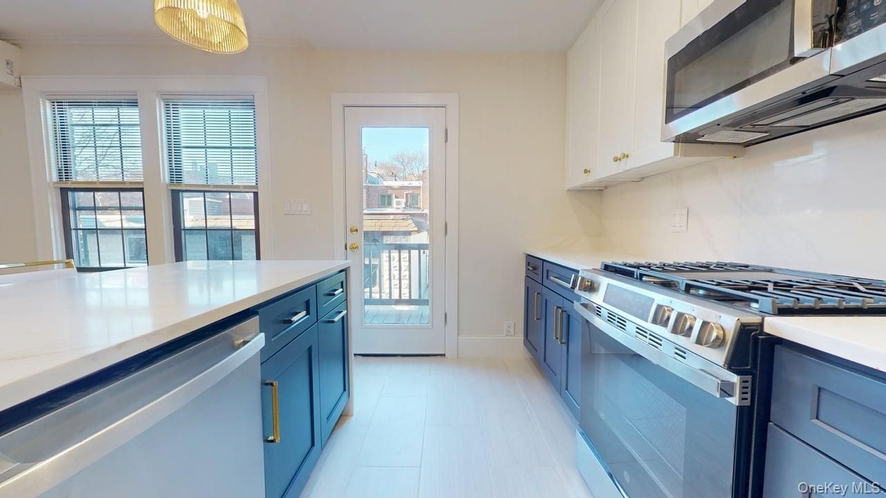 Interior, Kitchen, Marble Walls, Stainless Steel Appliances