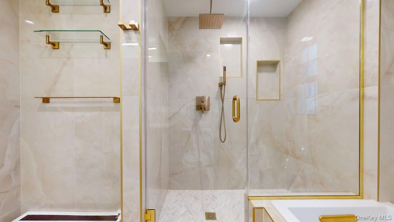 Bathroom, Glass Shower, Interior, Marble Walls