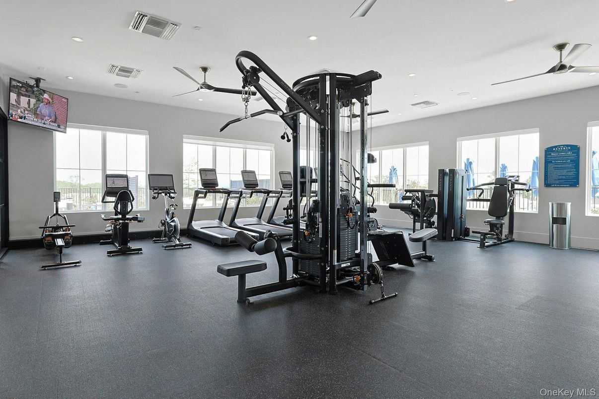 Fitness Equipment, Gym, Interior, Recessed Lighting