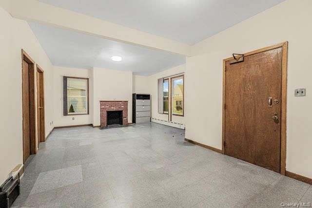 Empty room, Fireplace, Interior, Recessed Lighting