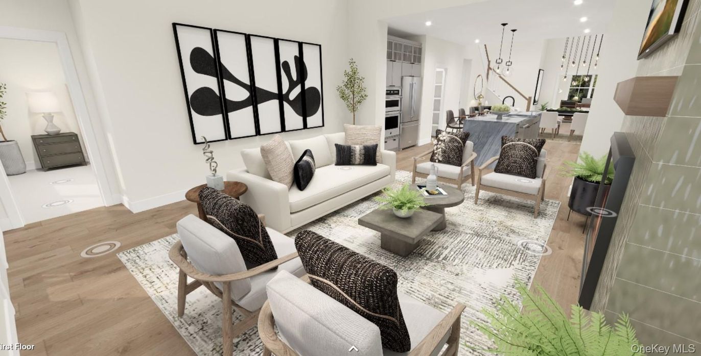 Dining room, Interior, Kitchen, Living room, Pendant Lights, Recessed Lighting, Wood Texture Flooring