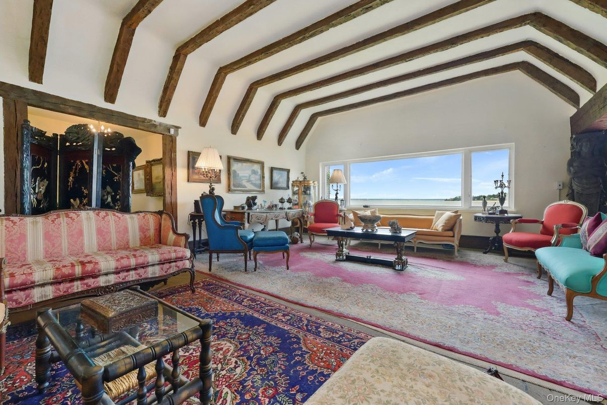 Interior, Living room, Water, Wooden Beams