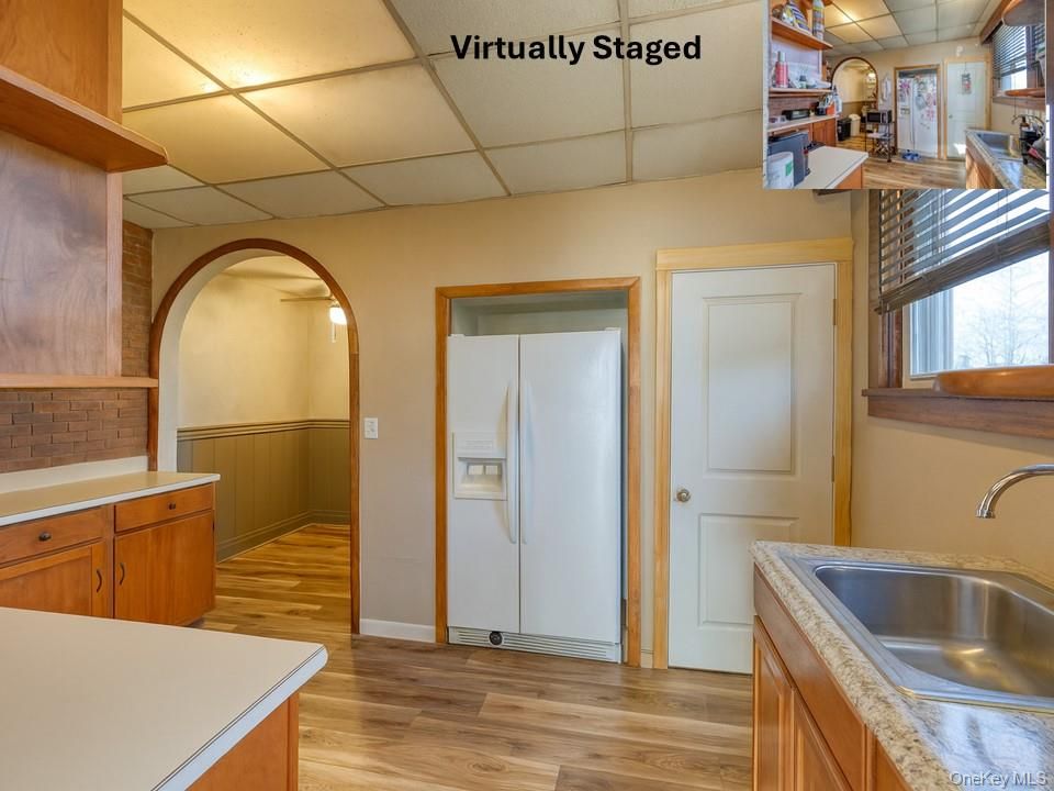 Interior, Kitchen, Wood Texture Flooring