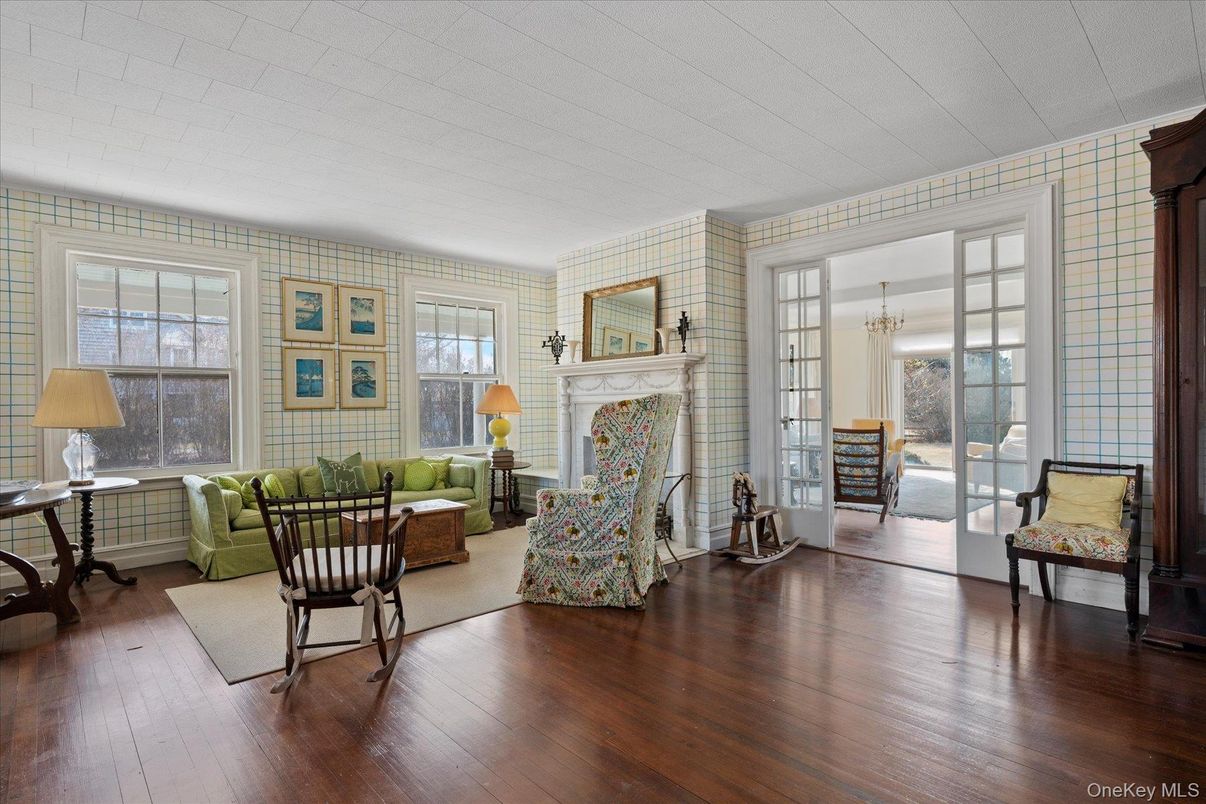 Fireplace, Interior, Living room, Stone Walls, Wood Texture Flooring