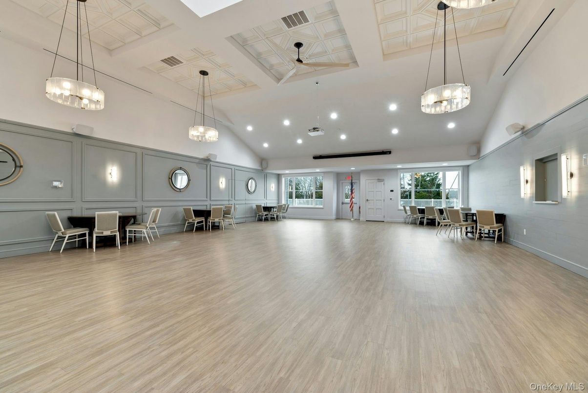 Dining room, Interior, Pendant Lights, Recessed Lighting, Wood Texture Flooring