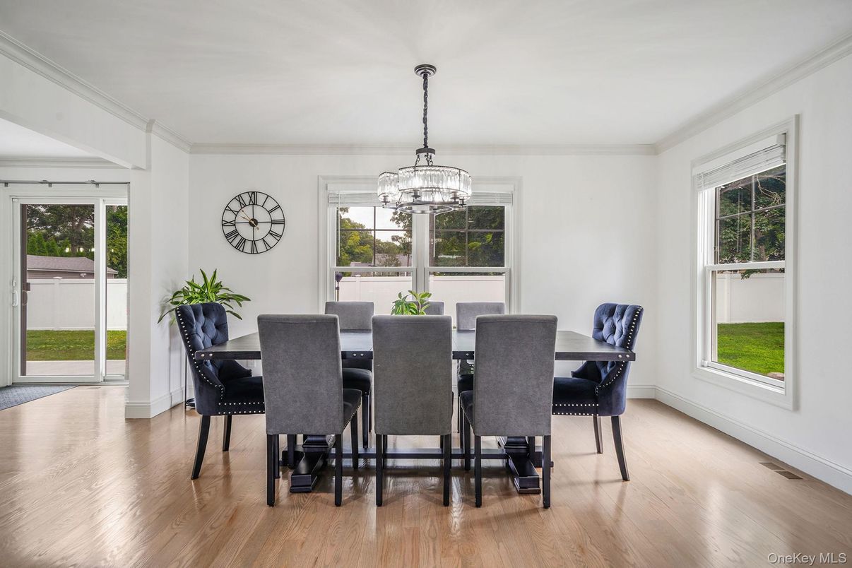 Chandelier, Dining room, Interior, Wood Texture Flooring