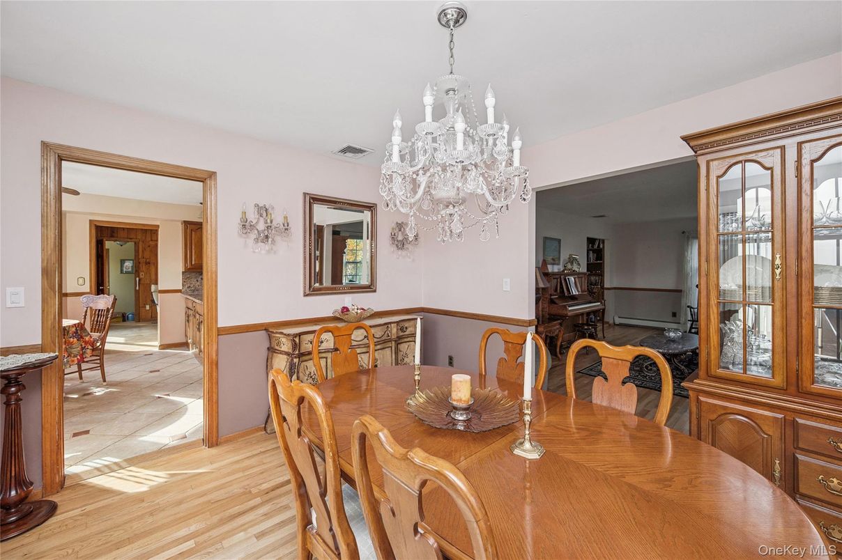 Chandelier, Dining room, Interior, Wood Texture Flooring