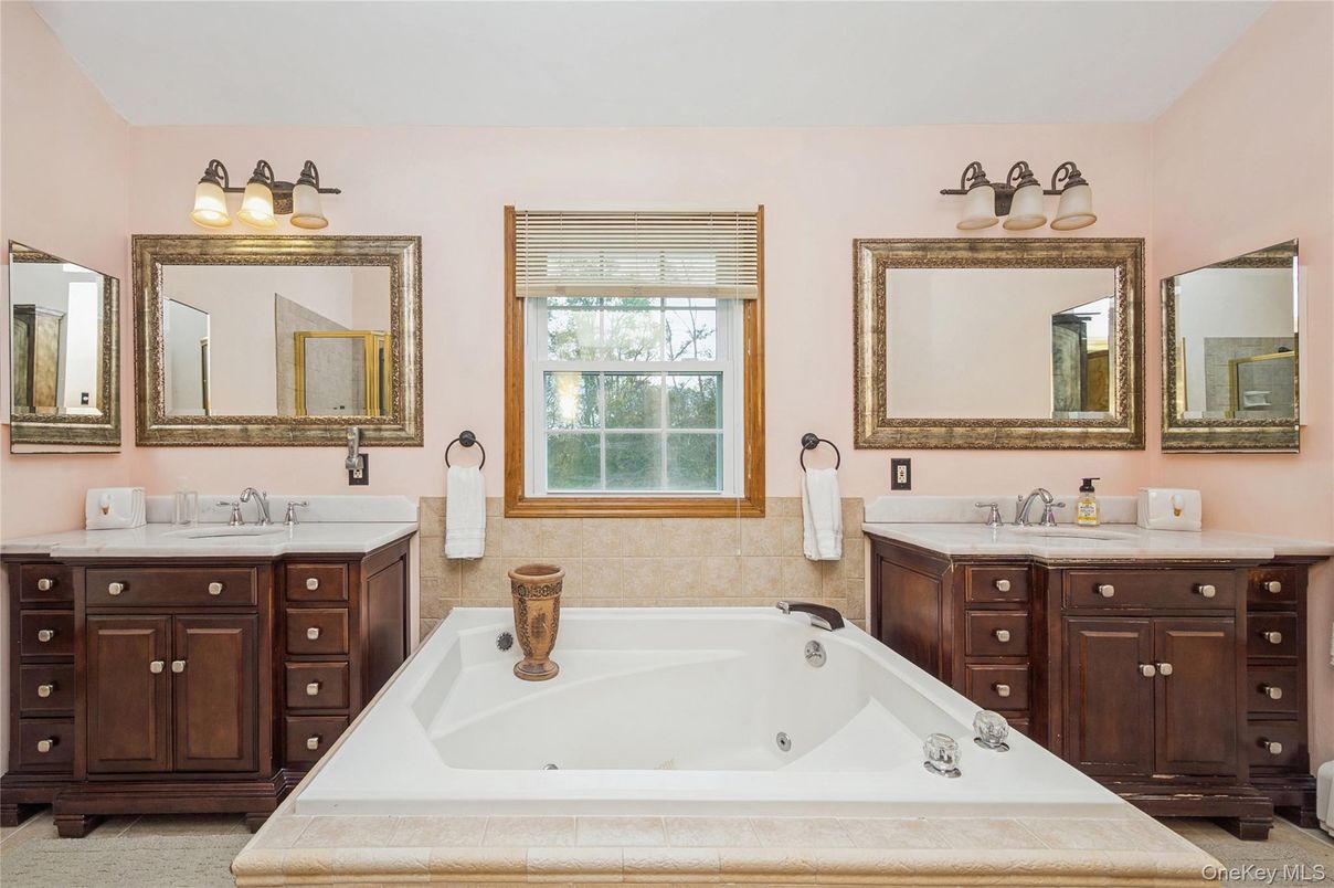 Bathroom, Dual Sink Vanities, Interior, Tile Countertops