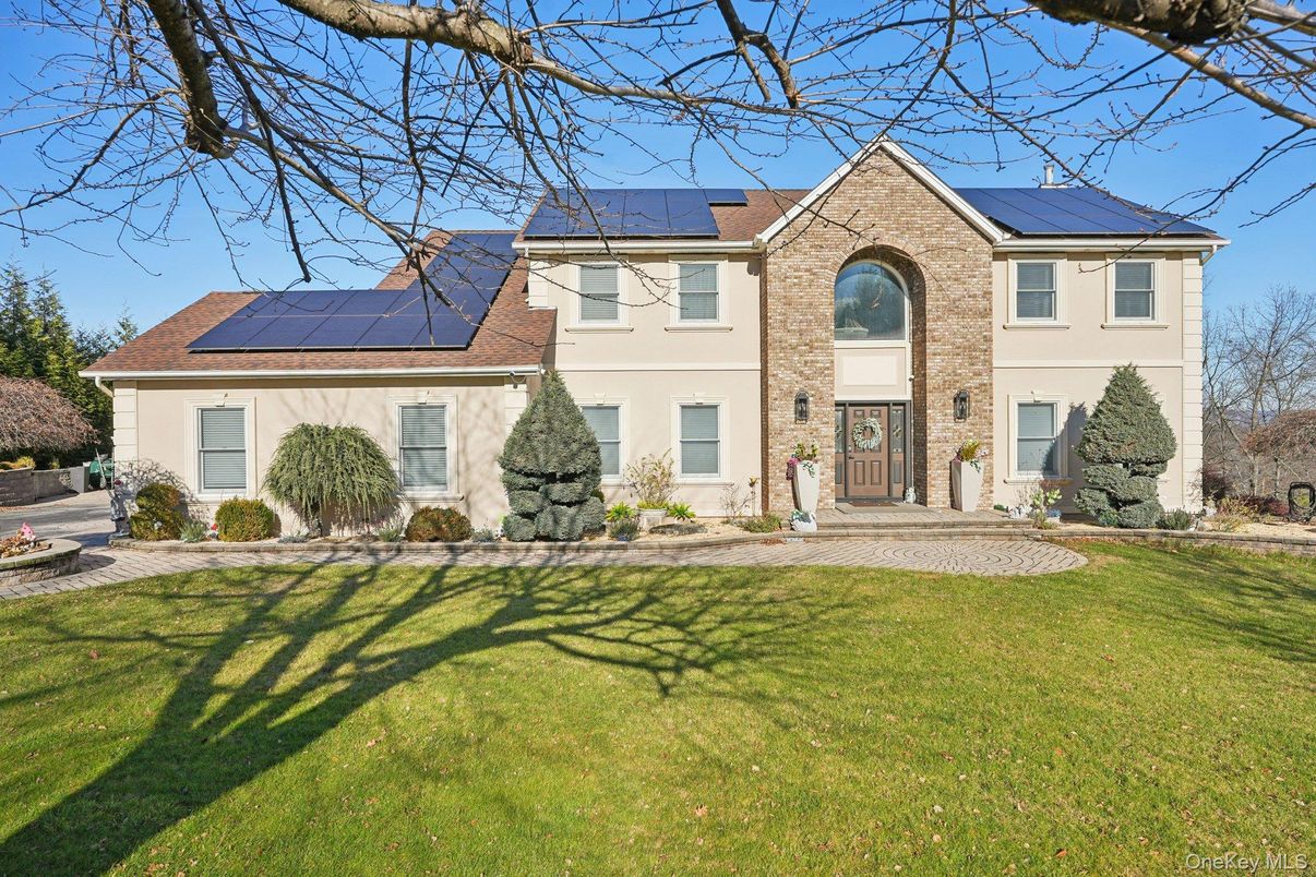 Exterior, Facade, Brick Facade, Solar Panels, French Provincial