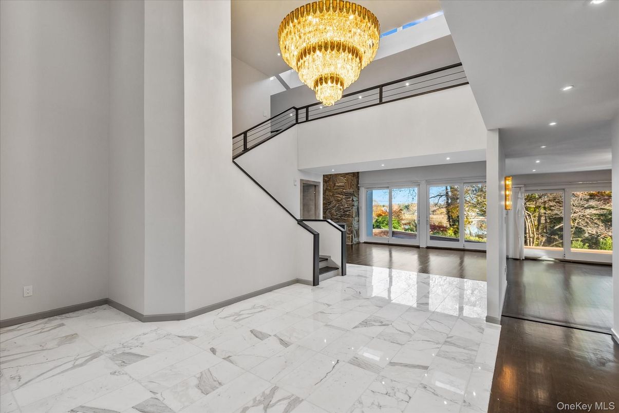 Chandelier, Interior, Marble, Recessed Lighting