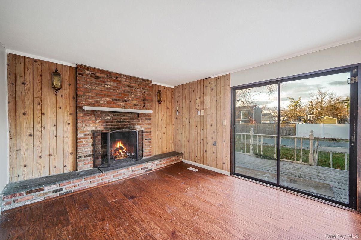 Fireplace, Interior, Stone Walls, Wood Texture Flooring, Wooden Walls