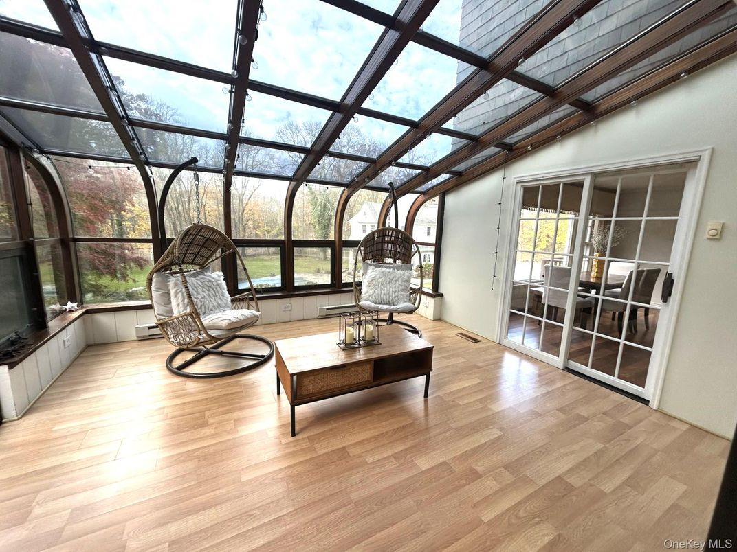 Glass Ceilings, Interior, Sun Room, Wood Texture Flooring