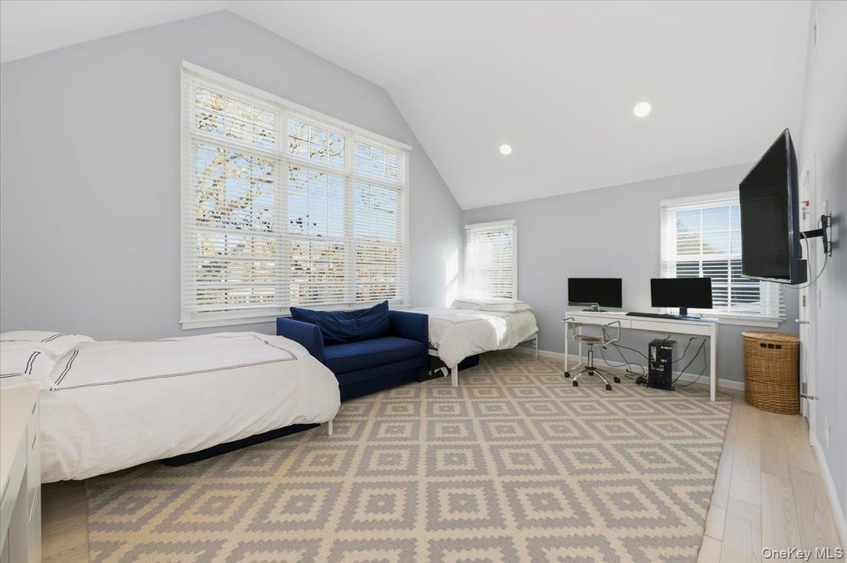 Bedroom, Home Office, Interior, Recessed Lighting, Wood Texture Flooring