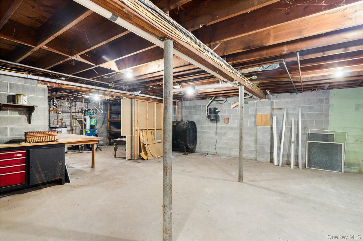 Interior, Stone Walls, Wooden Beams