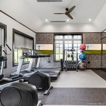 Fitness Equipment, Gym, Interior, Recessed Lighting