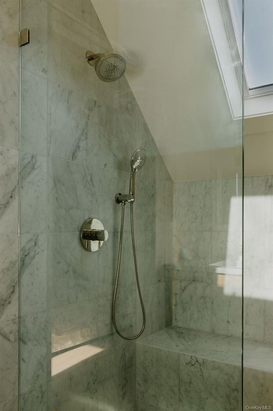Bathroom, Glass Shower, Interior, Marble Walls