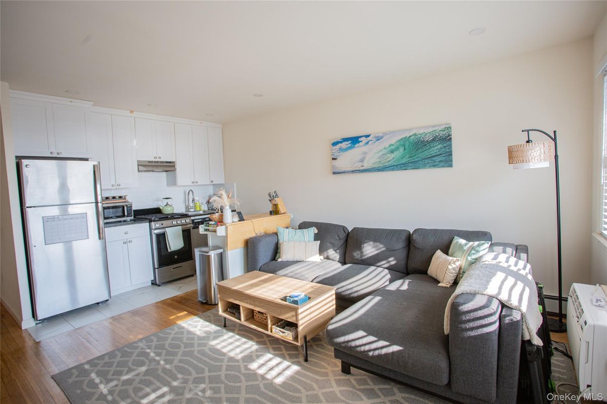 Interior, Kitchen, Living room, Stainless Steel Appliances, Wood Texture Flooring