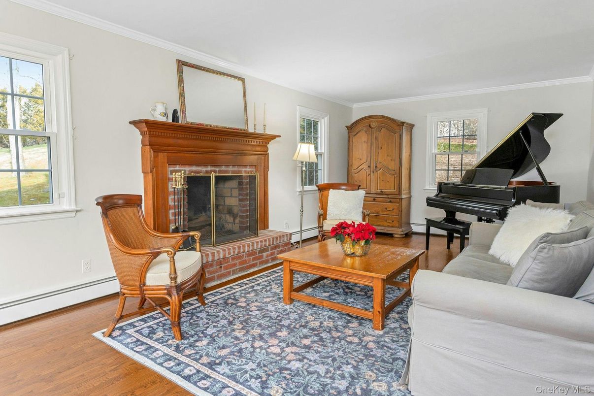 Fireplace, Interior, Living room, Piano, Wood Texture Flooring