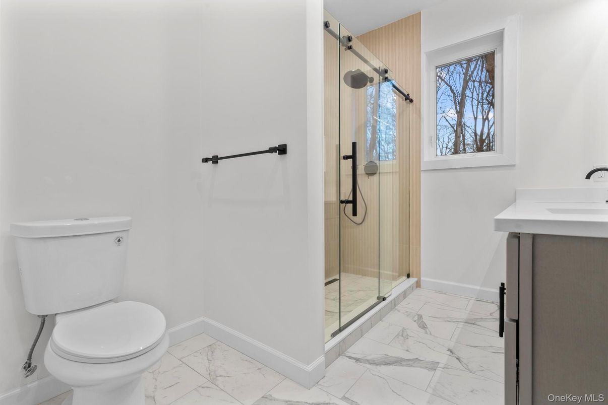 Bathroom, Glass Shower, Interior, Marble