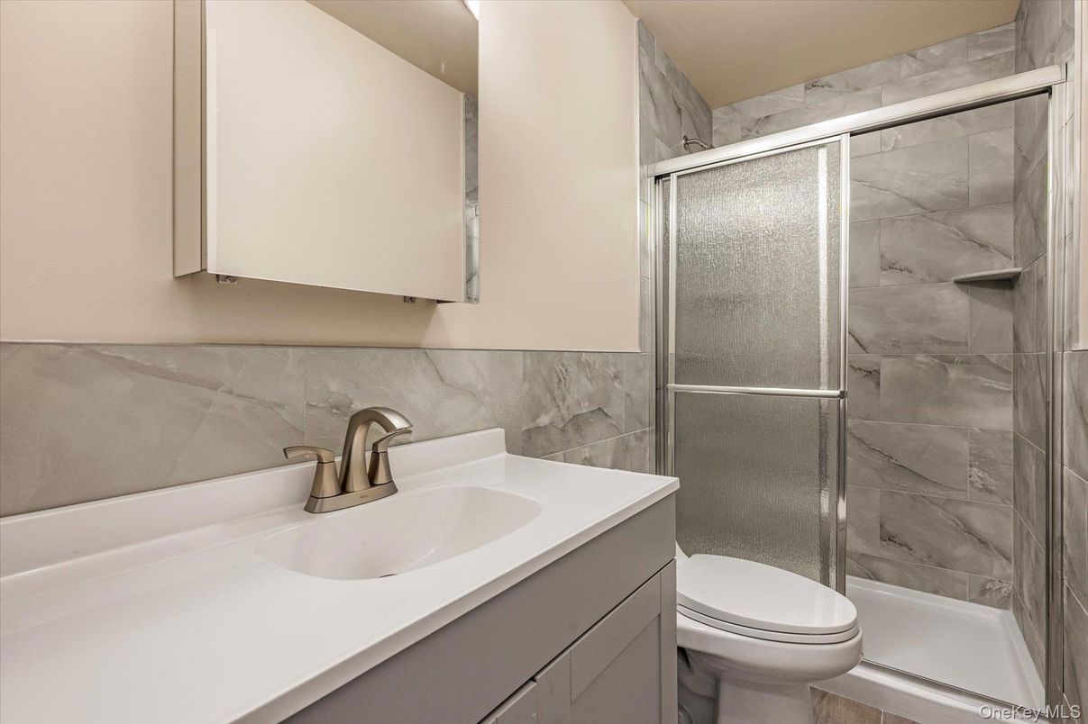 Bathroom, Glass Shower, Interior, Marble Walls