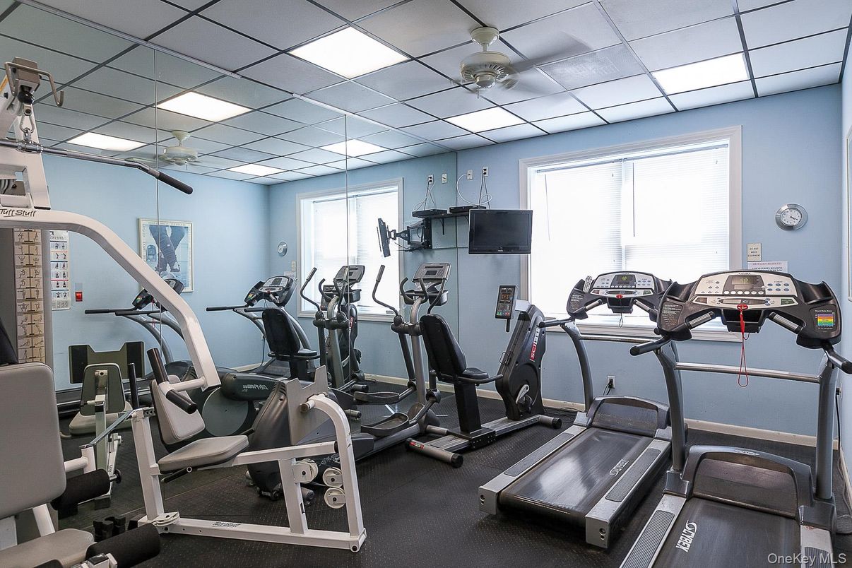 Fitness Equipment, Gym, Interior, Recessed Lighting