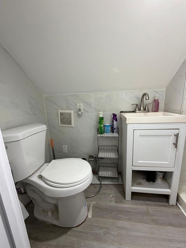 Bathroom, Interior, Marble Walls, Wood Texture Flooring