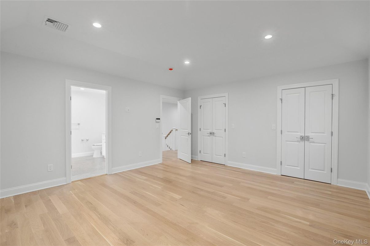 Bathroom, Empty room, Interior, Recessed Lighting, Wood Texture Flooring