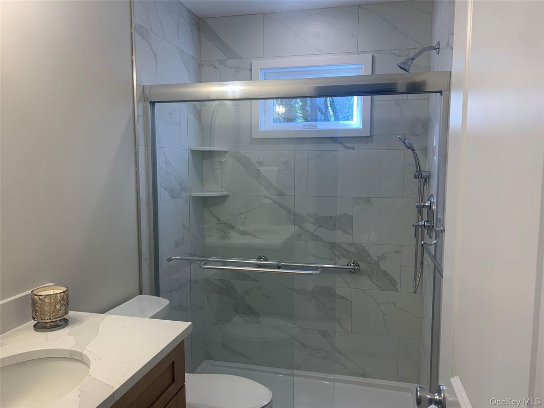 Bathroom, Glass Shower, Interior, Marble Walls