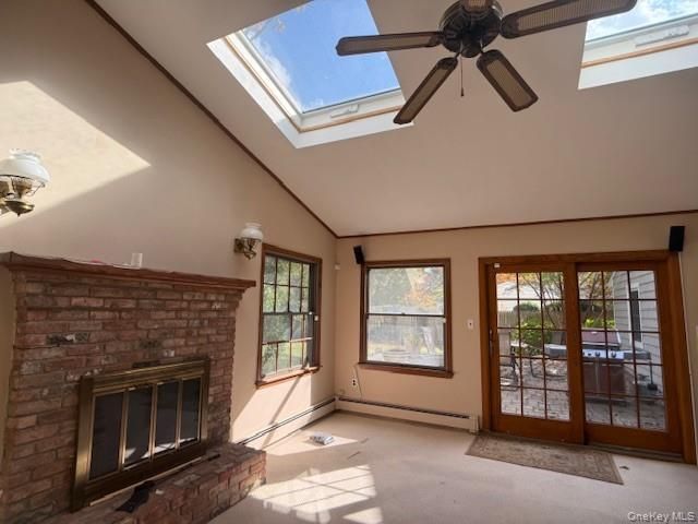 Empty room, Fireplace, Glass Ceilings, Interior, Sun Room