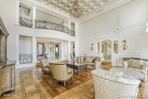 Chandelier, Interior, Living room, Wood Texture Flooring