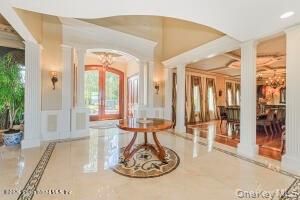 Chandelier, Dining room, Interior, Recessed Lighting, Wood Texture Flooring