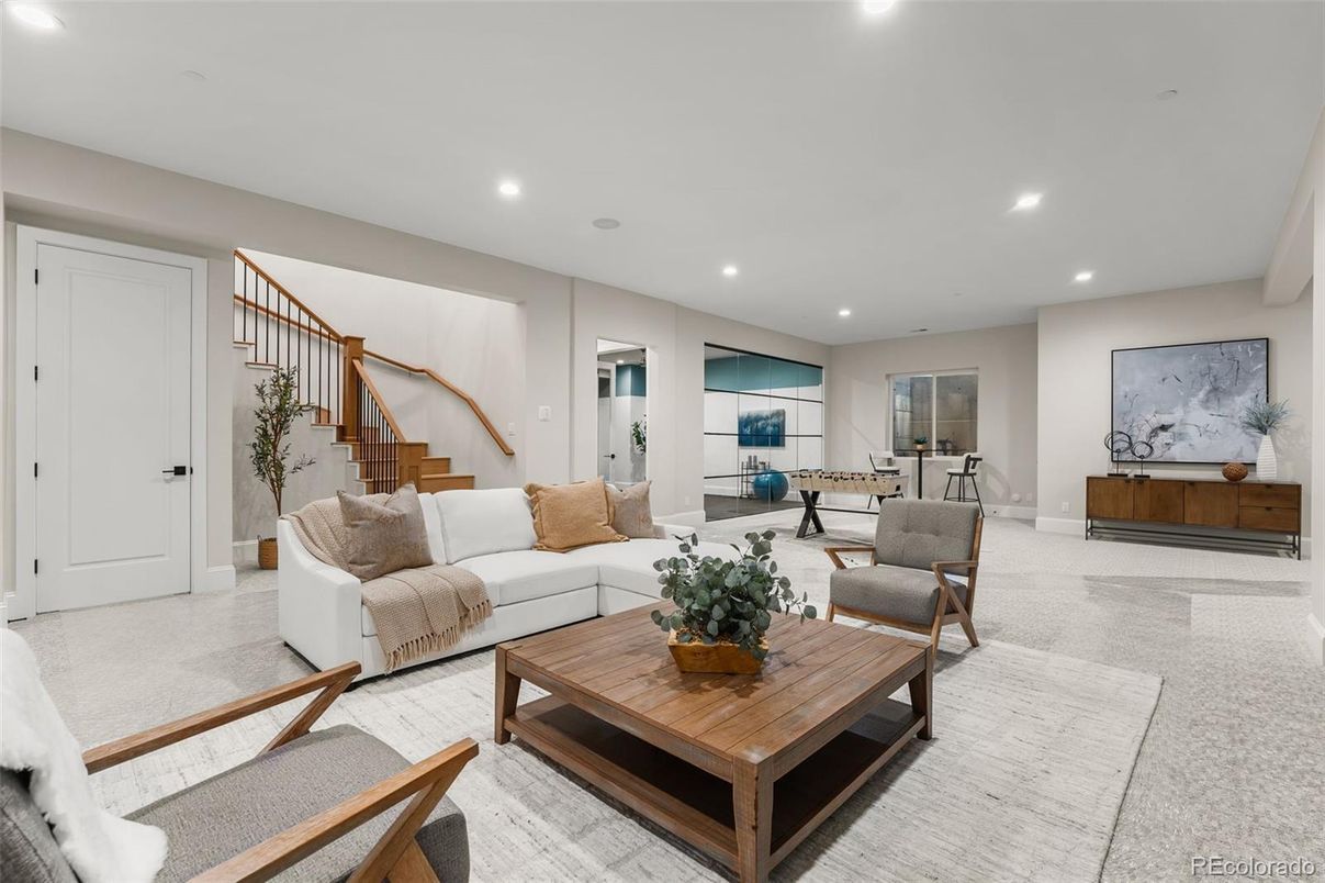 Interior, Living room, Recessed Lighting