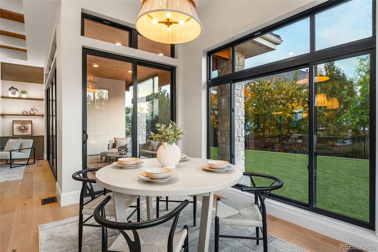 Dining room, Interior, Wood Texture Flooring