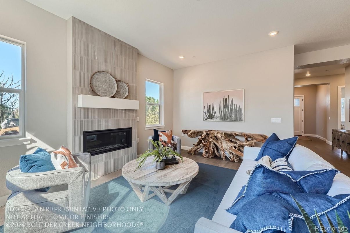 Fireplace, Interior, Living room, Recessed Lighting