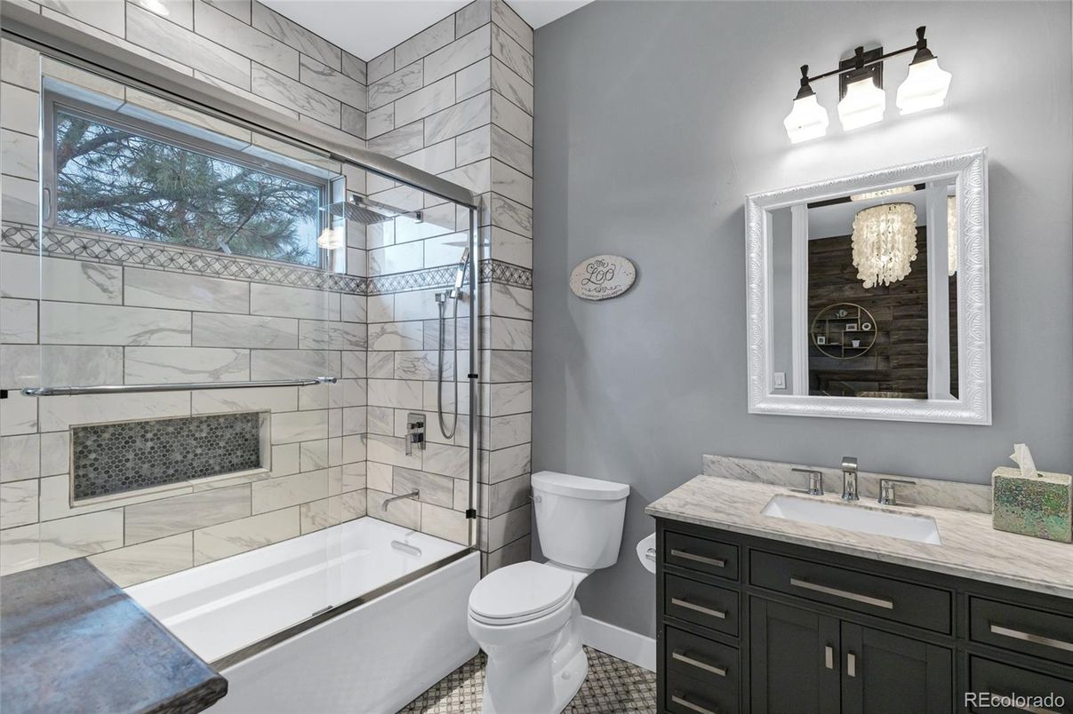 Bathroom, Glass Shower, Interior, Marble Walls