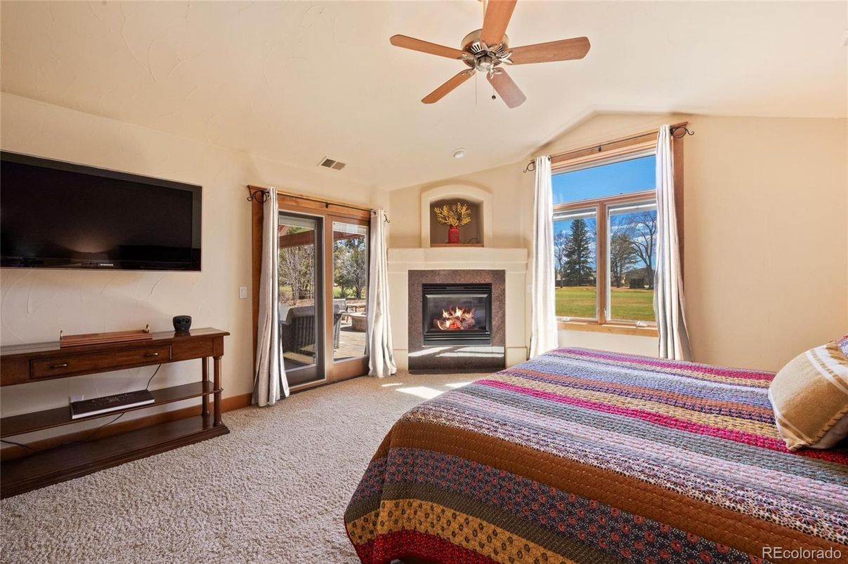 Bedroom, Fireplace, Interior